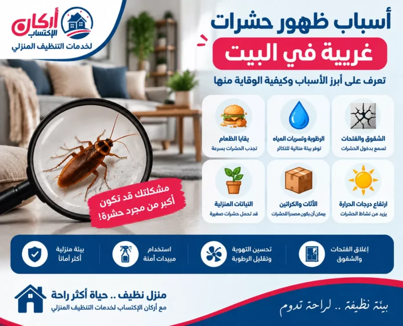 أسباب ظهور حشرات غريبة في البيت